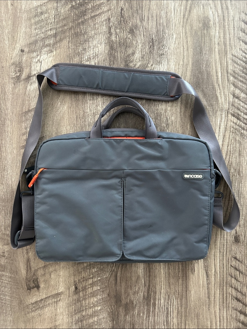 Incase Gray Laptop Bag with Orange Accents